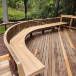 A wooden deck