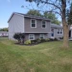 Exterior siding work on a house