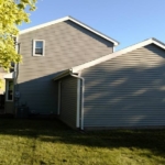 Exterior siding work on a house