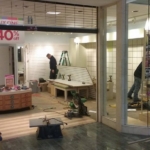 Interior of store being remodeled