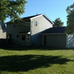 Exterior siding work on a house