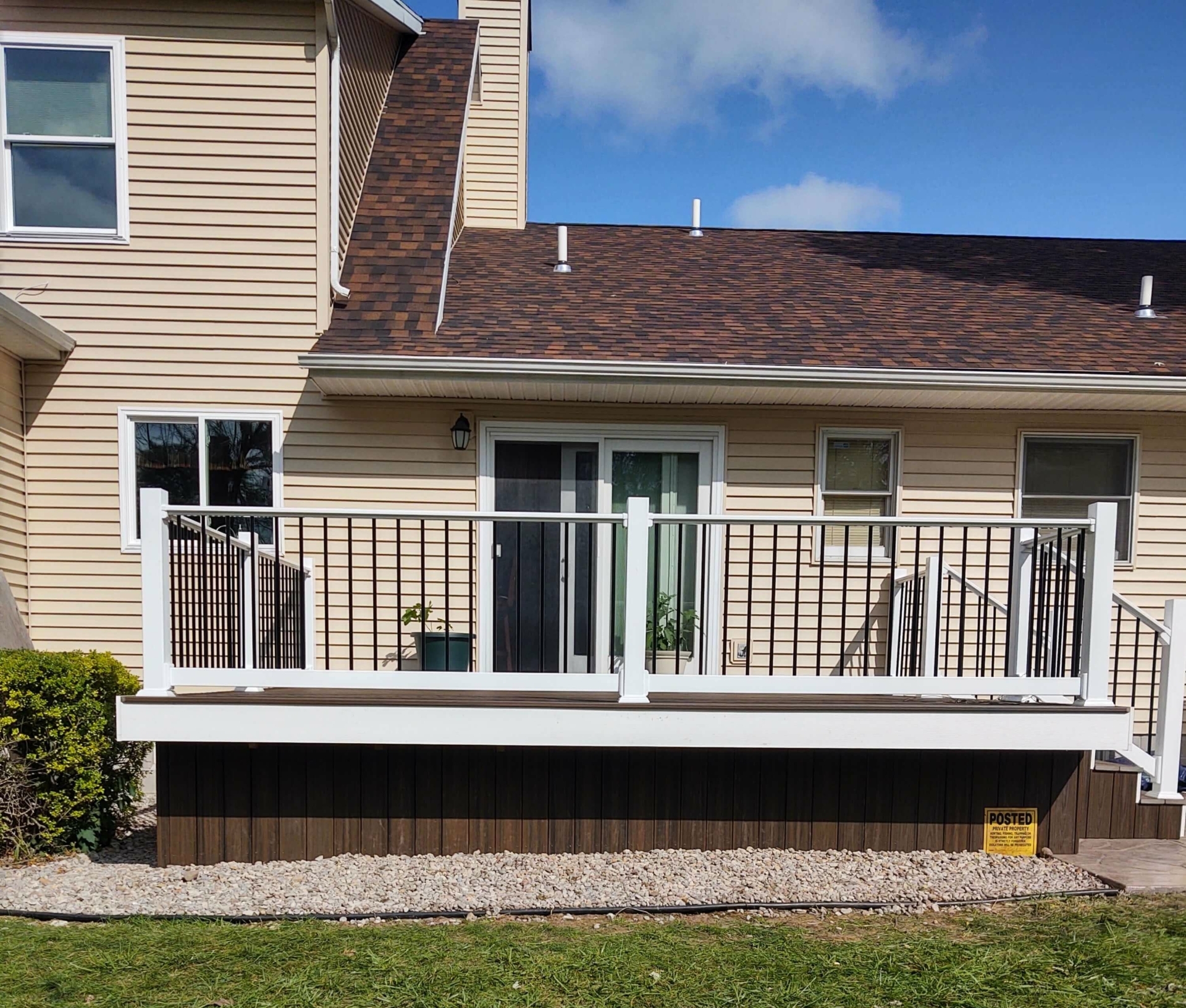 Photo of a newly constructed home deck